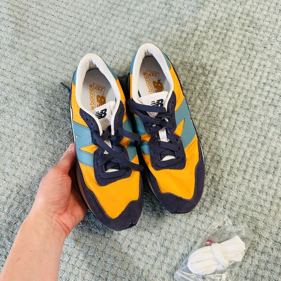 New Balance 237 Anthropologie Classic Sneakers Yellow/Blue Sea Salt 7.5 - Picture 2 of 7